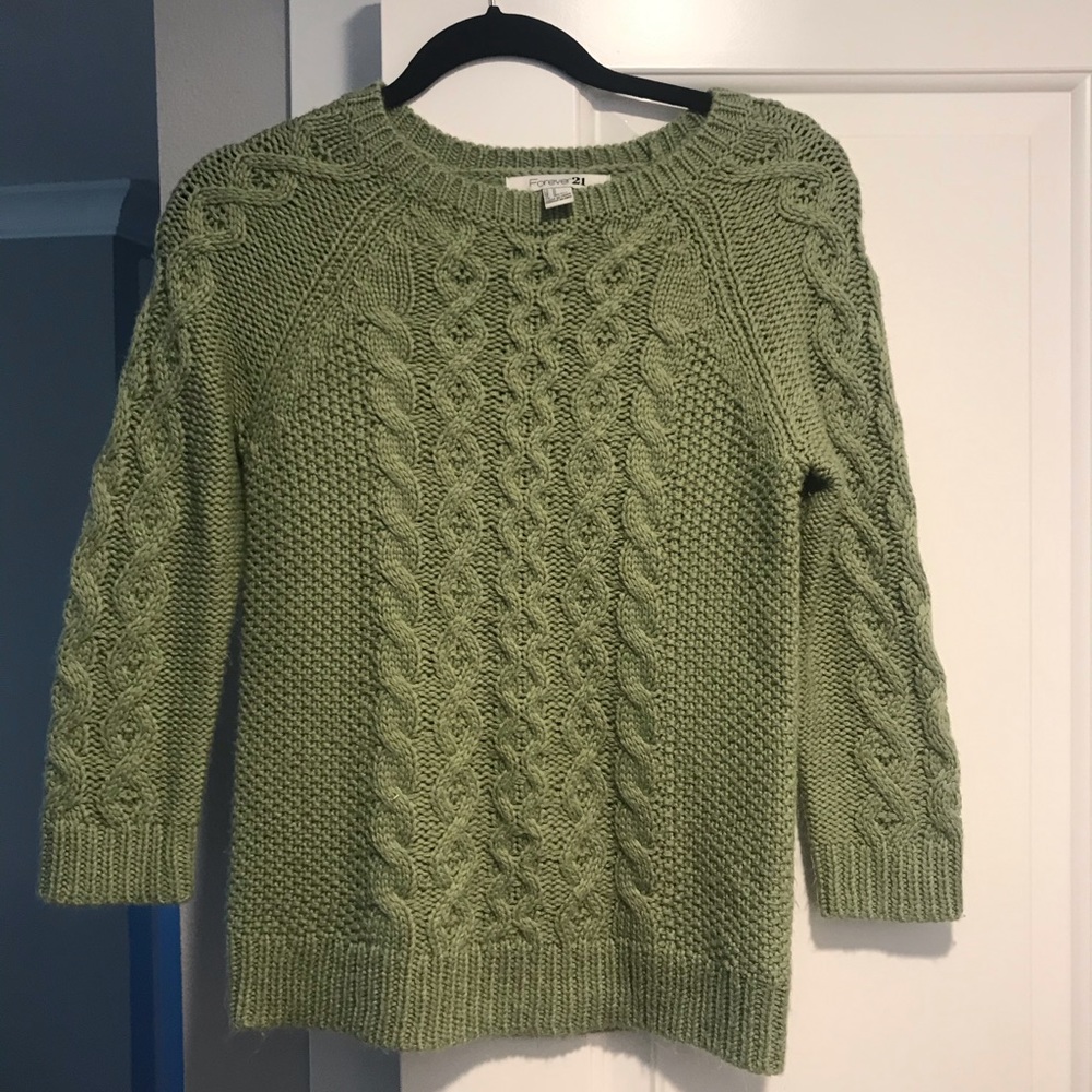 vintage green knit sweater